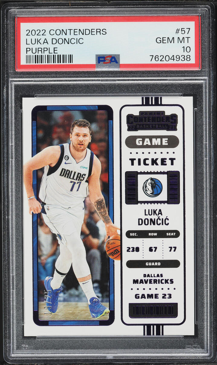2022 Panini Contenders Purple Luka Doncic /25 #57 PSA 10 GEM MINT