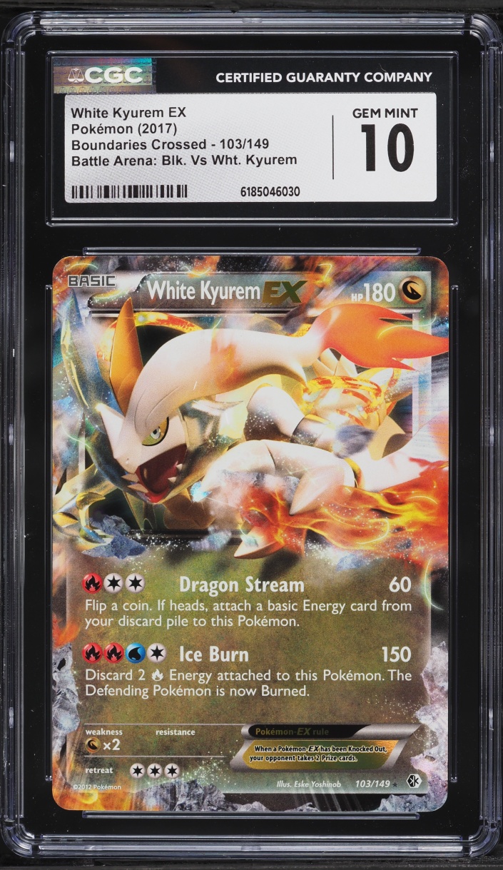 2017 #103 White Kyurem Ex CGC 10 Pokemon Black & White Boundaries Crossed Battle Arena Holo