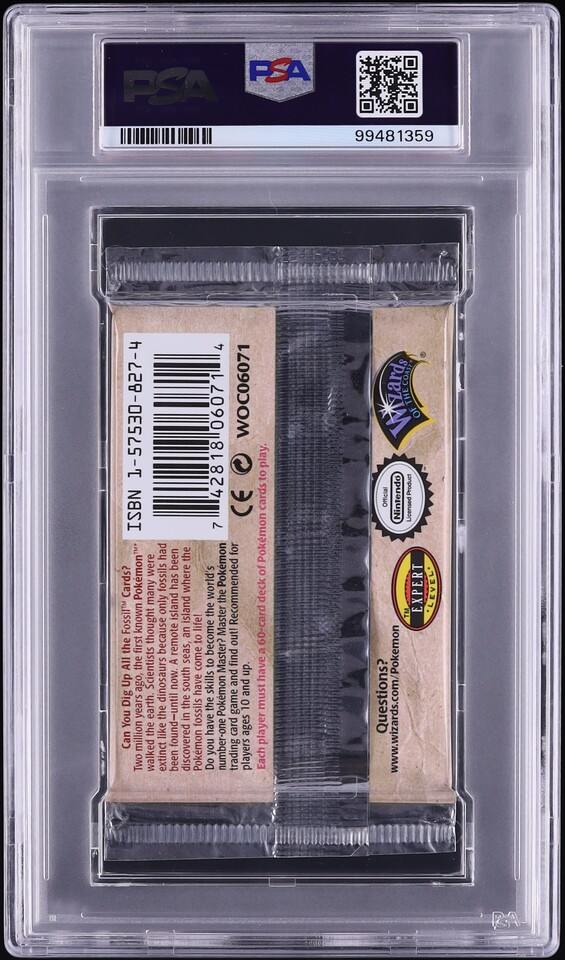 1999 Pokemon Fossil 1st Edition Booster Pack Aerodactyl Art PSA 10 GEM MINT
