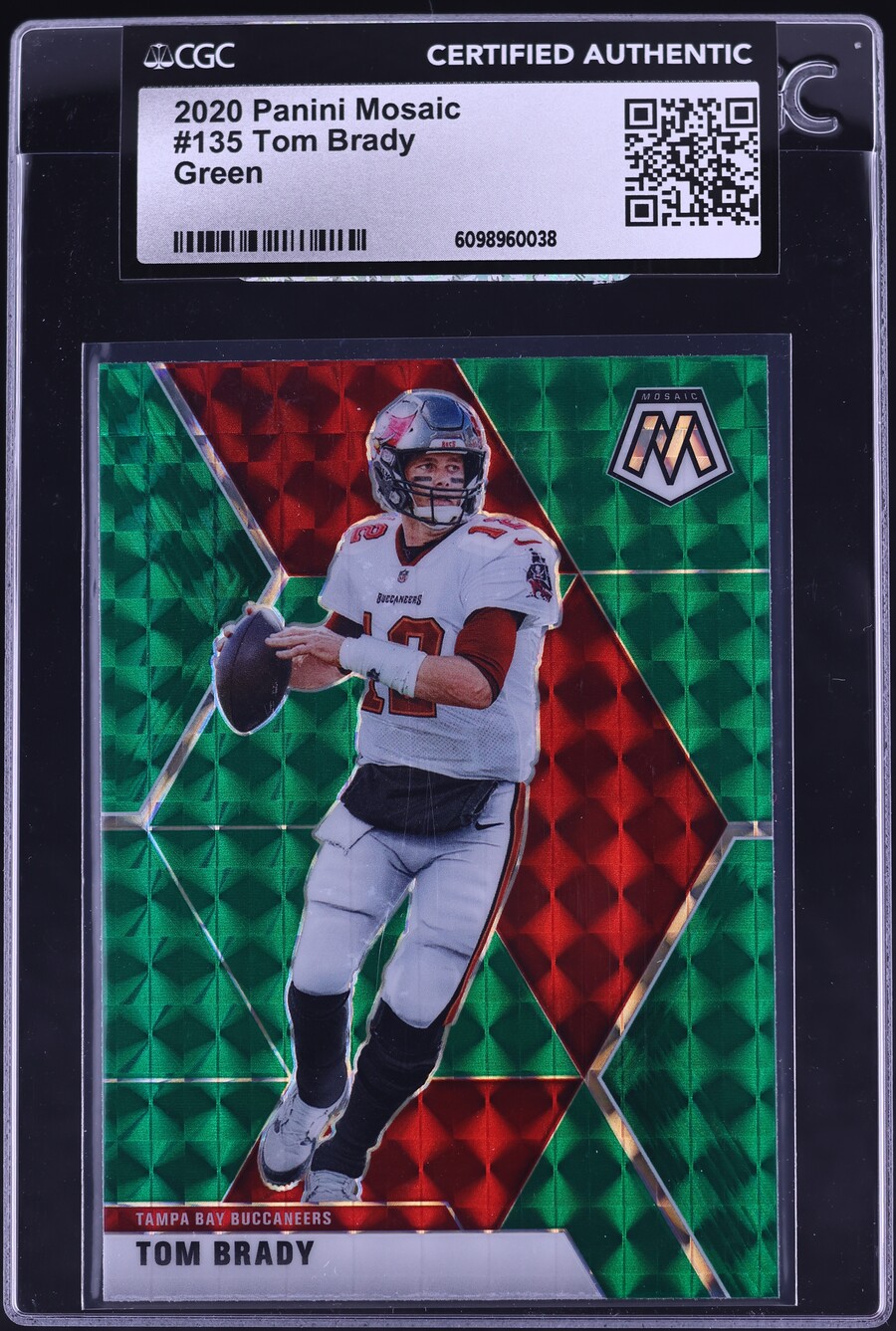 2020 Panini Mosaic Green Tom Brady #135 CGC AUTH