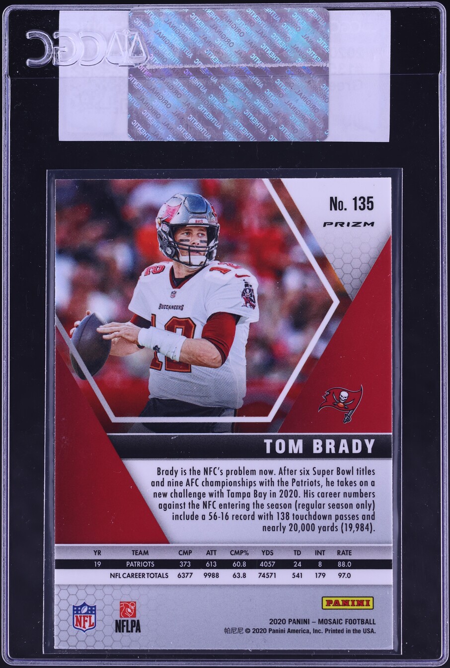 2020 Panini Mosaic Green Tom Brady #135 CGC AUTH