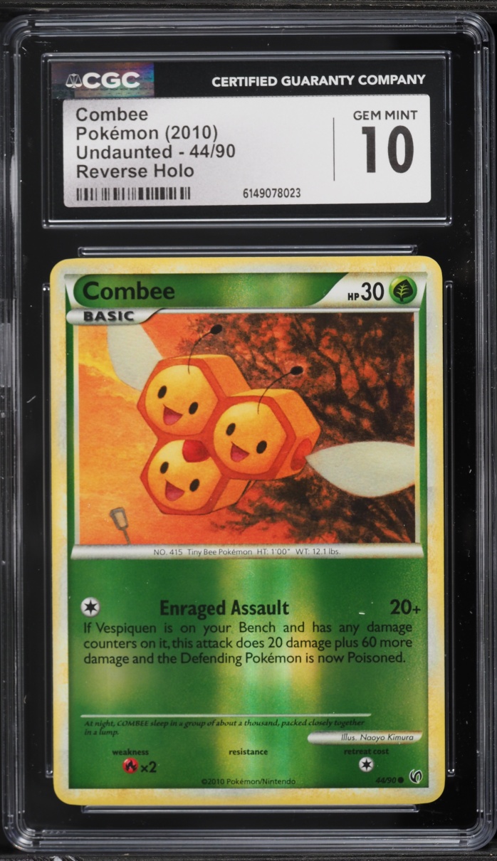 2010 Pokemon HeartGold & SoulSilver Undaunted Reverse Holo Combee #44 CGC 10 GEM MINT