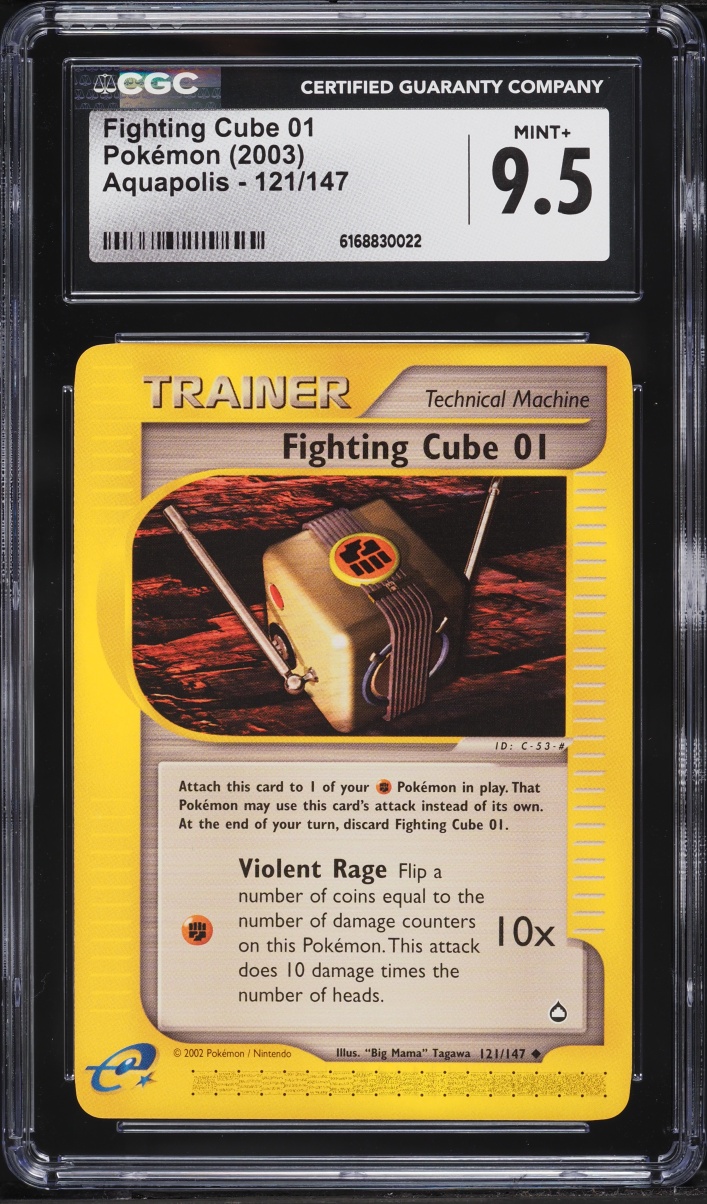 2003 Pokemon Aquapolis Fighting Cube 01 #121 CGC 9.5 MINT+