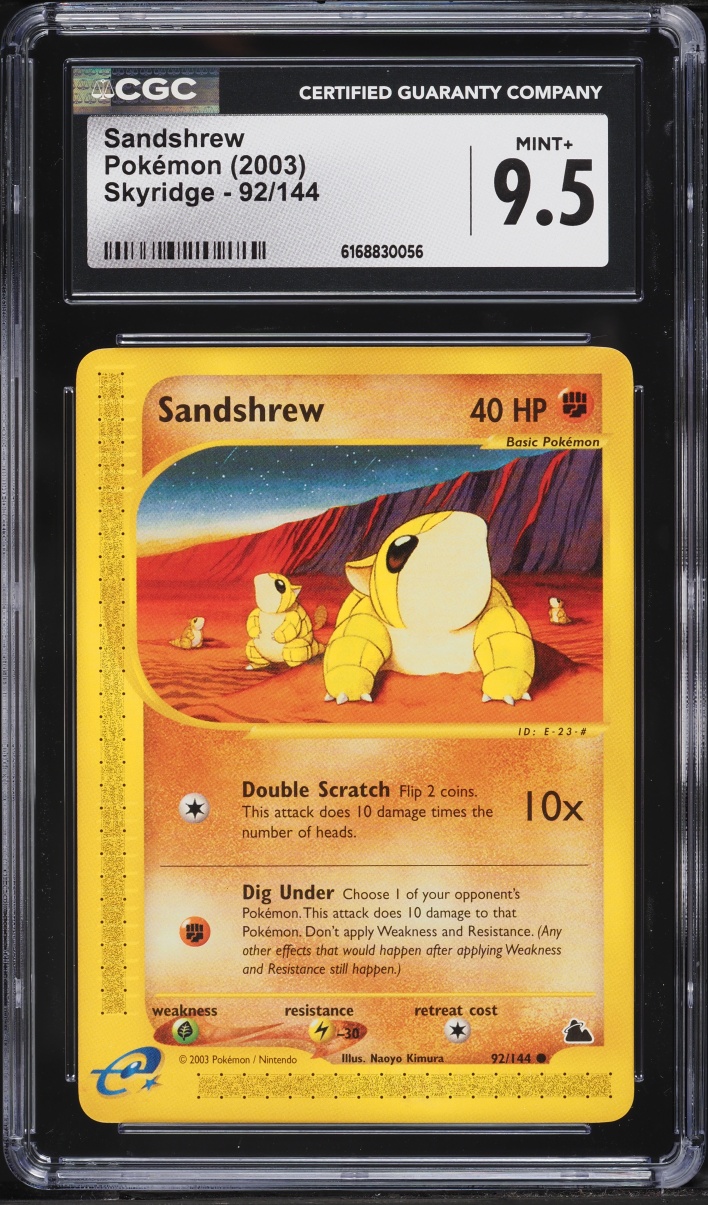 2003 Pokemon Skyridge Sandshrew #92 CGC 9.5 MINT+