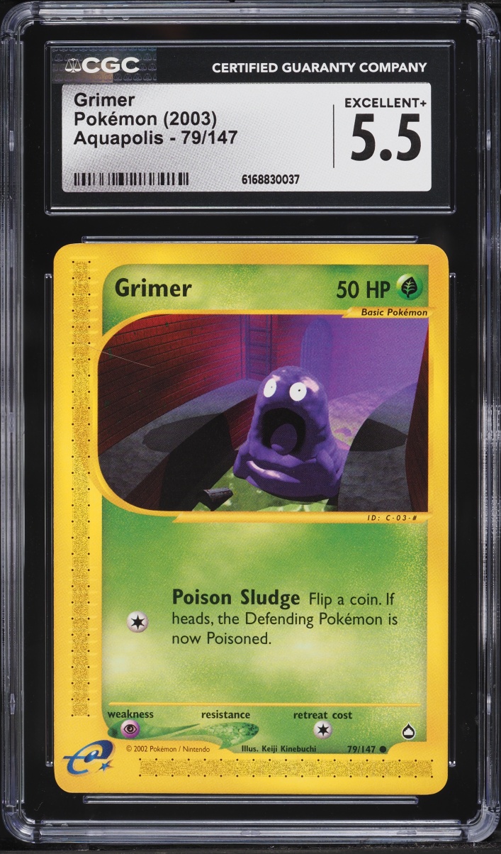 2003 Pokemon Aquapolis Grimer #79 CGC 5.5 EX+