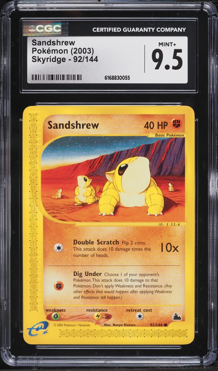 2003 Pokemon Skyridge Sandshrew #92 CGC 9.5 MINT+