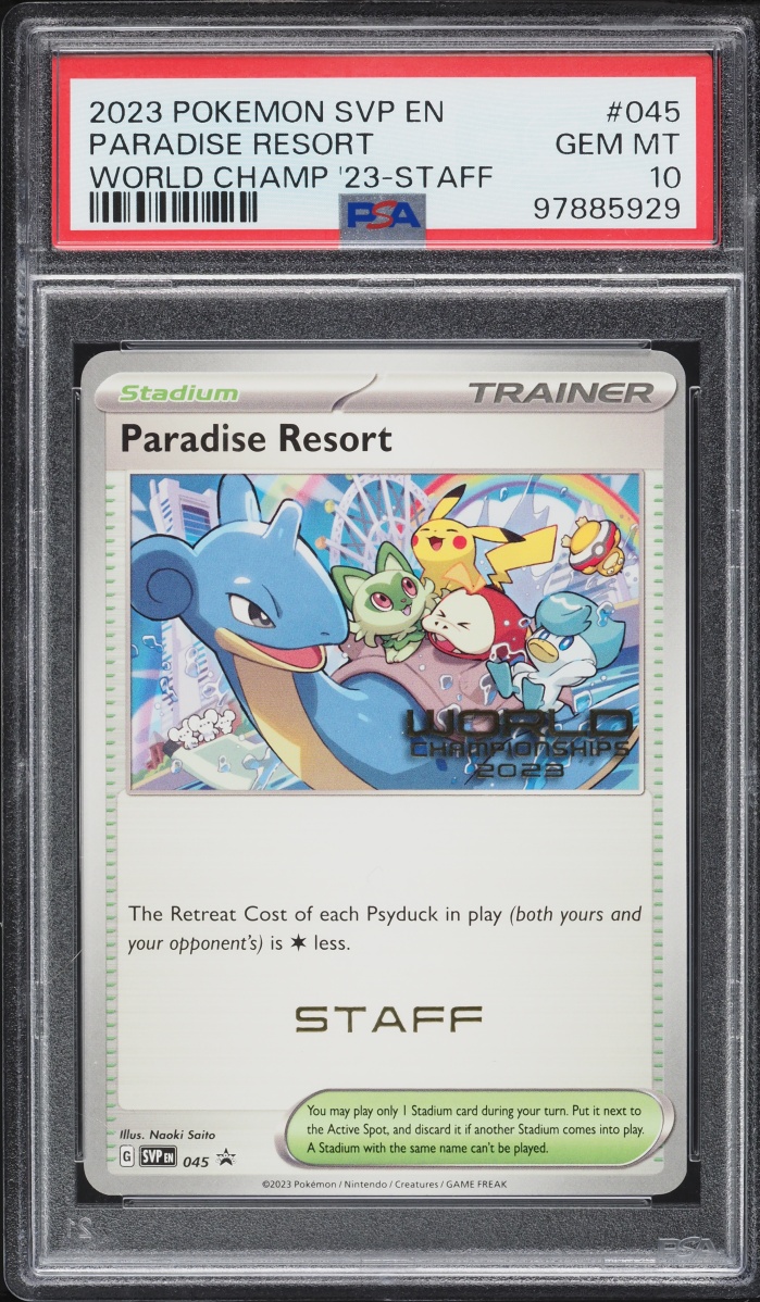 2023 Pokemon SV Promo World Championships Staff Paradise Resort #45 PSA 10 GEM MINT