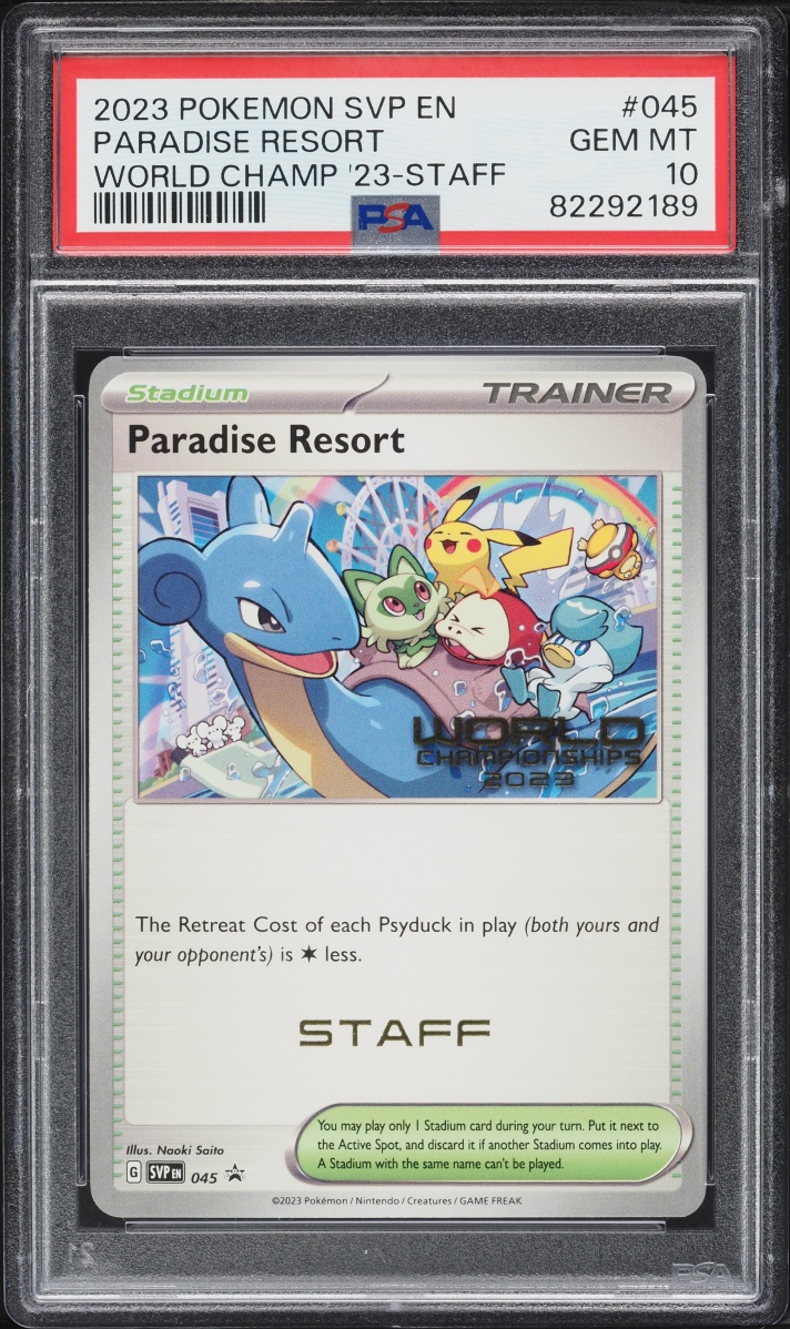 2023 Pokemon SV Promo World Championships Staff Paradise Resort #45 PSA 10 GEM MINT