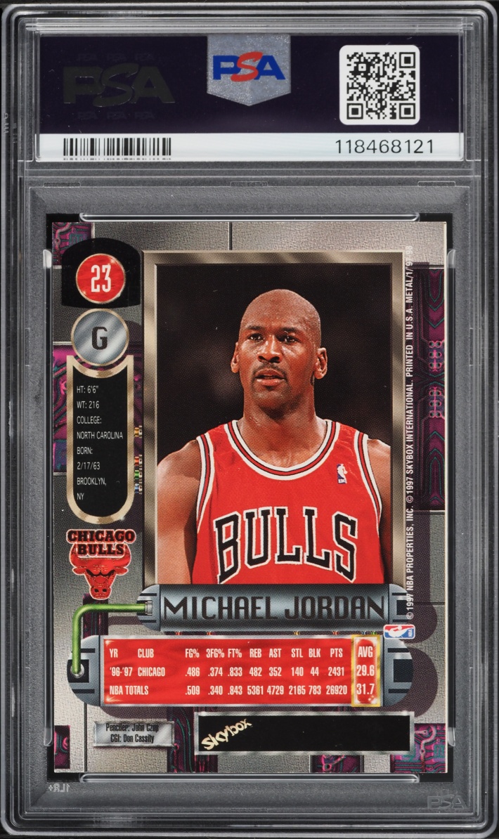 1997 Metal Universe Michael Jordan #23 PSA 9 MINT - Photo 2