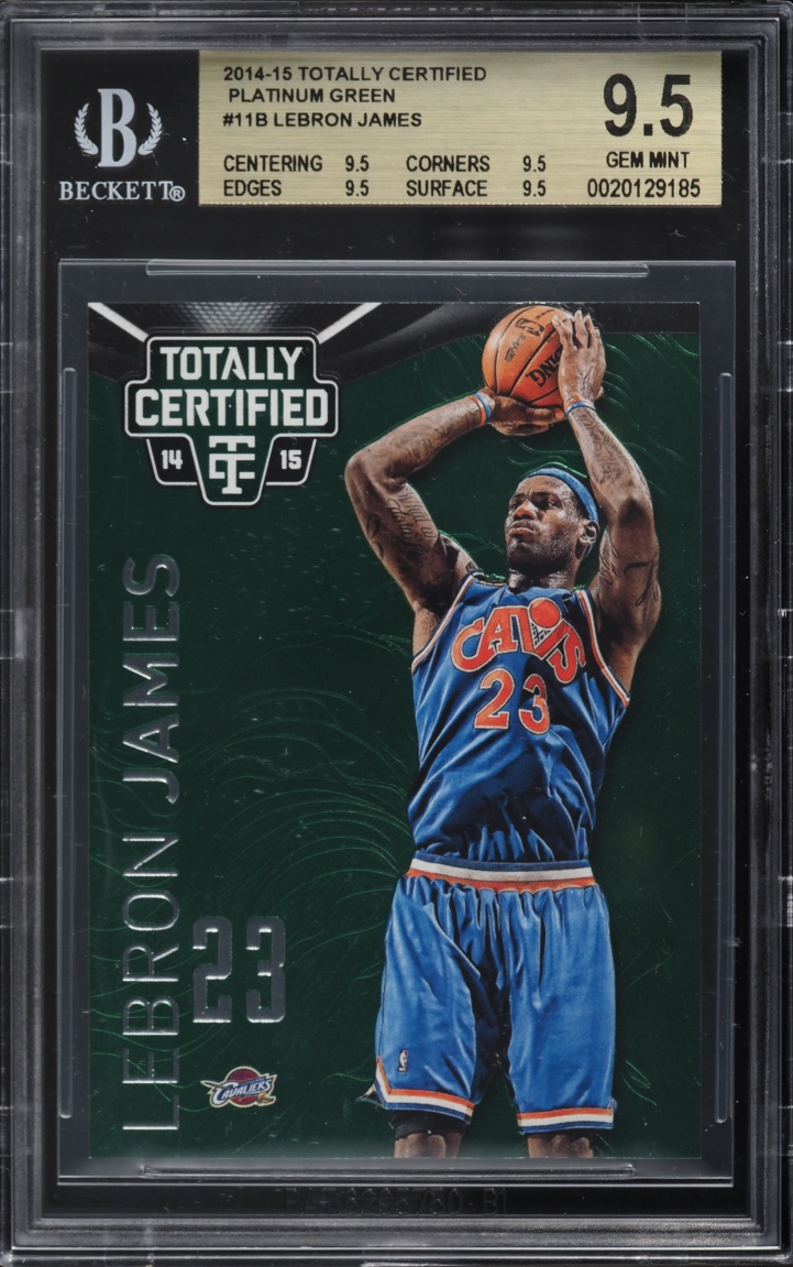 2014 Totally Certified Platinum Green LeBron James /5 #11B BGS 9.5 GEM MINT