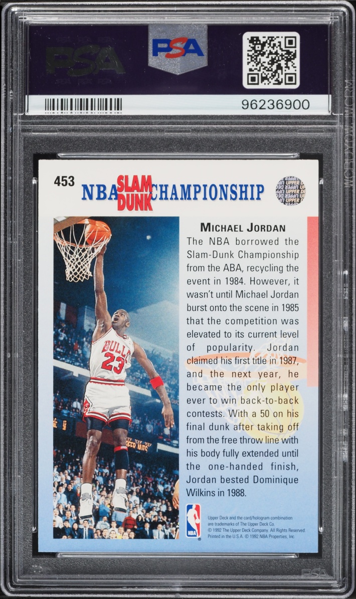 1992 Upper Deck Correct Champ In '87 & '88 Michael Jordan #453 PSA 10 GEM MINT - Photo 2