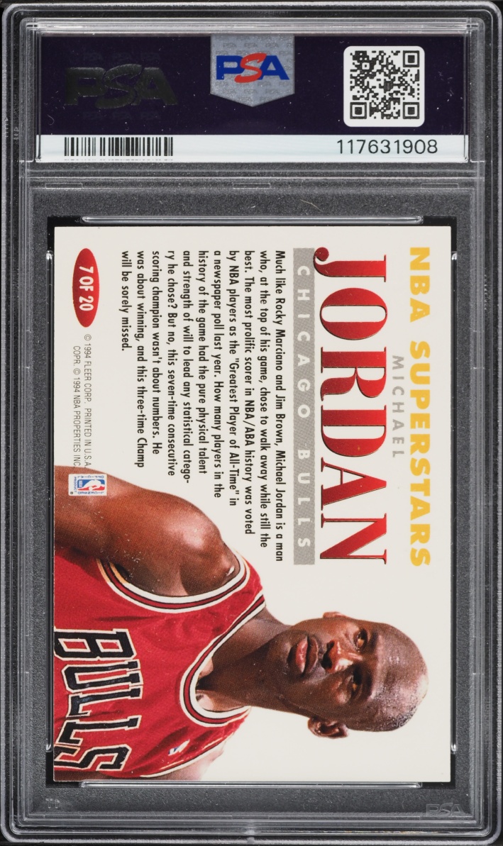 1993 Fleer NBA Superstars Michael Jordan #7 PSA 10 GEM MINT - Photo 2