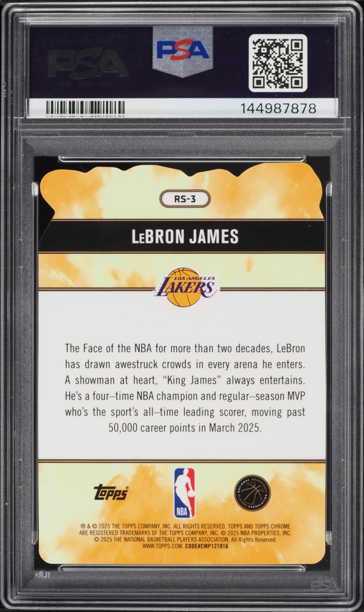2025 Topps Chrome Rock Stars Die-Cut LeBron James #RS-3 PSA 10 GEM MINT - Photo 2