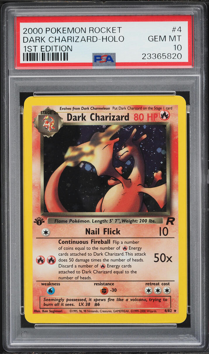 2000 Pokemon Team Rocket 1st Edition Holo Dark Charizard #4 PSA 10 GEM MINT