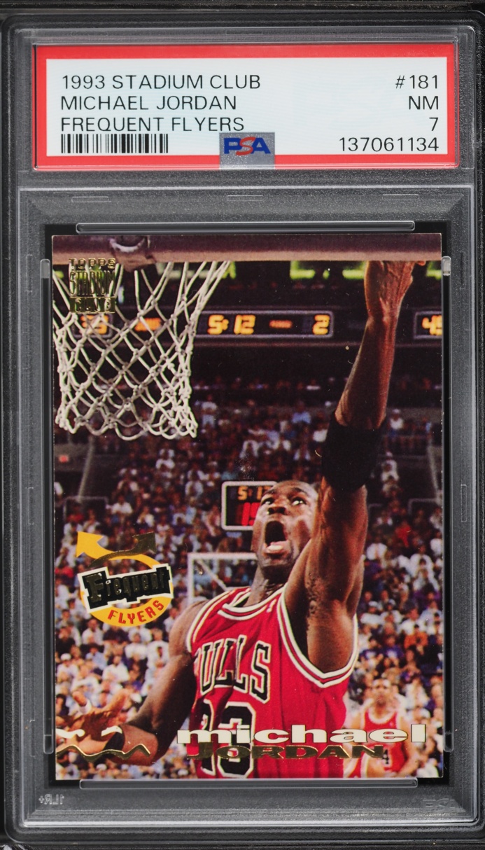 1993 Stadium Club Frequent Flyers Michael Jordan #181 PSA 7 NRMT