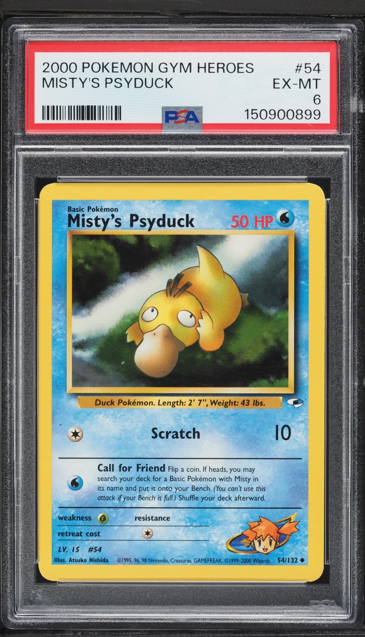 2000 Pokemon Gym Heroes Misty's Psyduck #54 PSA 6 EXMT