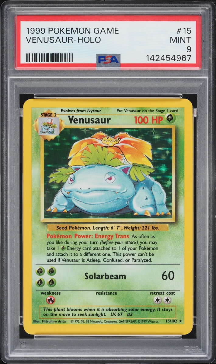 1999 Pokemon Base Set Holo Venusaur #15 PSA 9 MINT