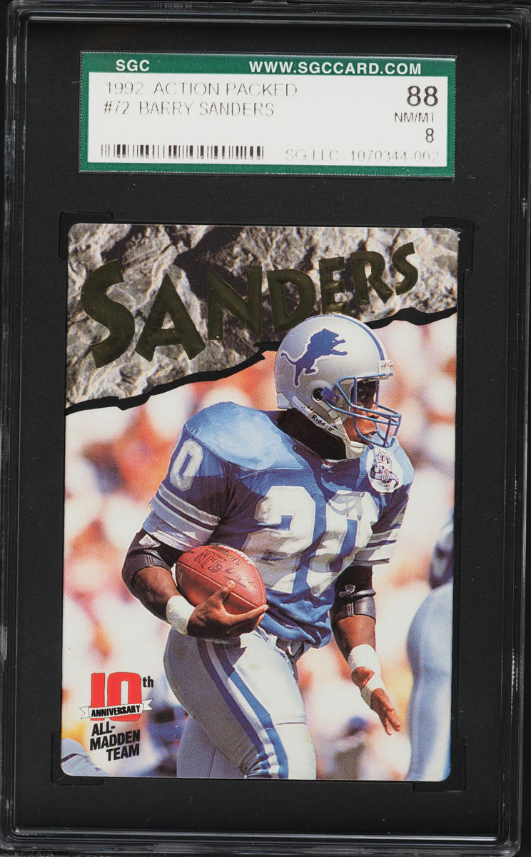 1992 Action Packed Barry Sanders #72 SGC 8 NM-MT