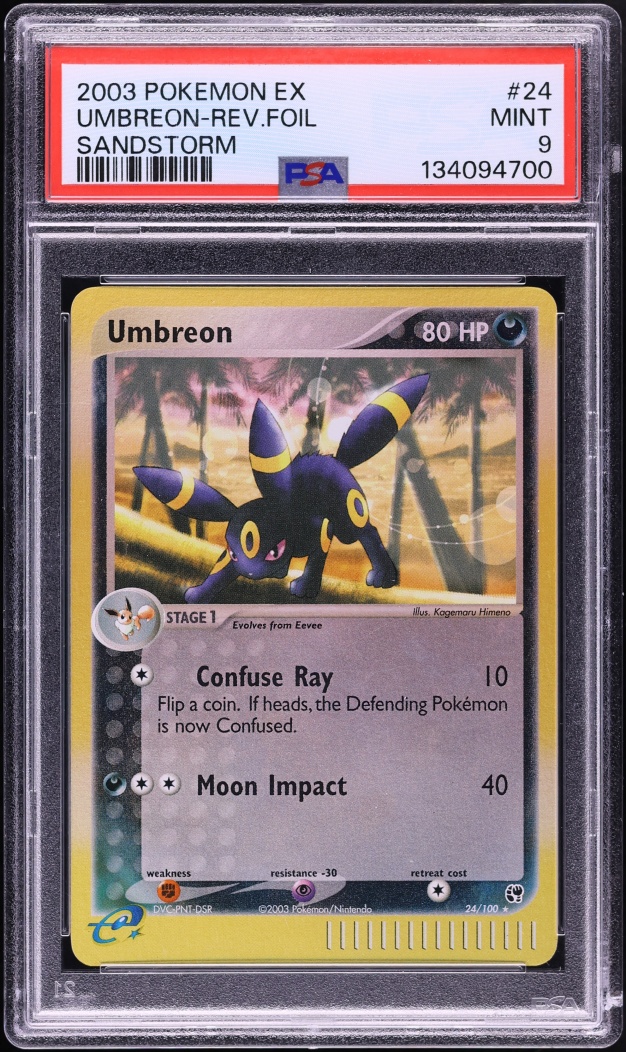 2003 Pokemon EX Sandstorm Reverse Holo Umbreon #24 PSA 9 MINT