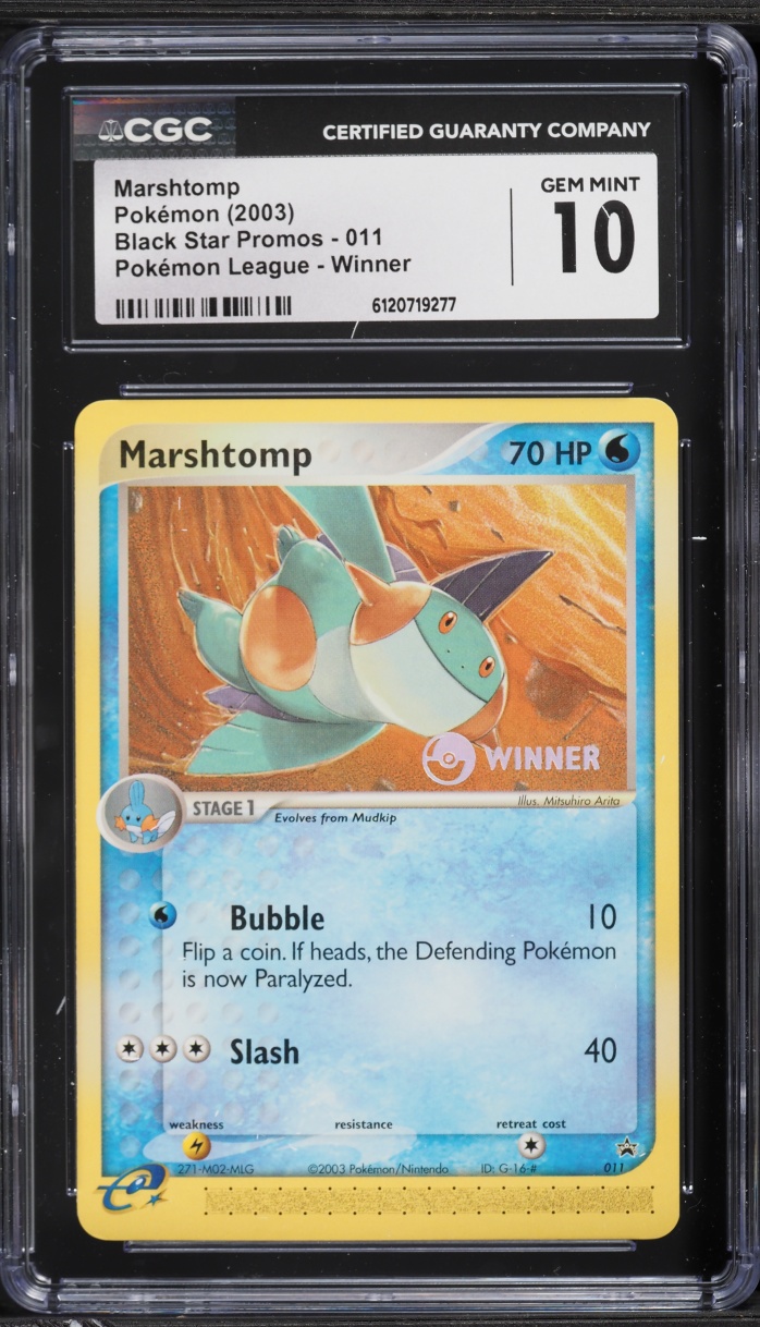 2003 Pokemon Black Star Promo League Winner Marshtomp #11 CGC 10 GEM MINT
