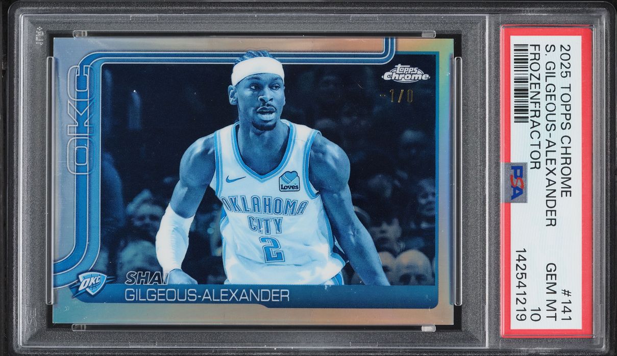 2025 Topps Chrome Frozenfractor Shai Gilgeous-Alexander -1/0 #141 PSA 10 GEM MINT