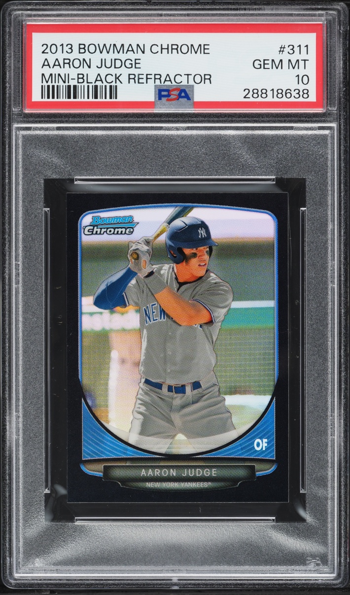 2013 Bowman Chrome Mini Black Refractor Aaron Judge PROSPECT /25 #311 PSA 10 GEM MINT