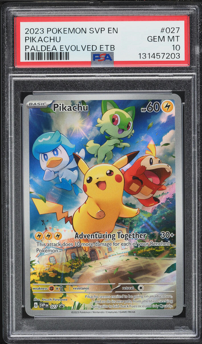 2023 Pokemon Scarlet & Violet Promo Paldea Evolved ETB Full Art Pikachu #27 PSA 10 GEM MINT