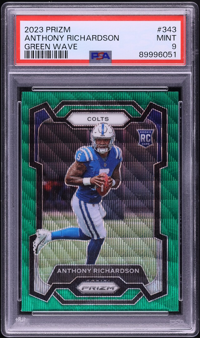 2023 Panini Prizm Green Wave Anthony Richardson ROOKIE #343 PSA 9 MINT