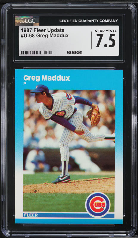 スポーツ選手 87 fleer update greg maddux rc!.! 1987 Fleer Update Glossy Greg Maddux ROOKIE #U-68 PSA 10 GEM