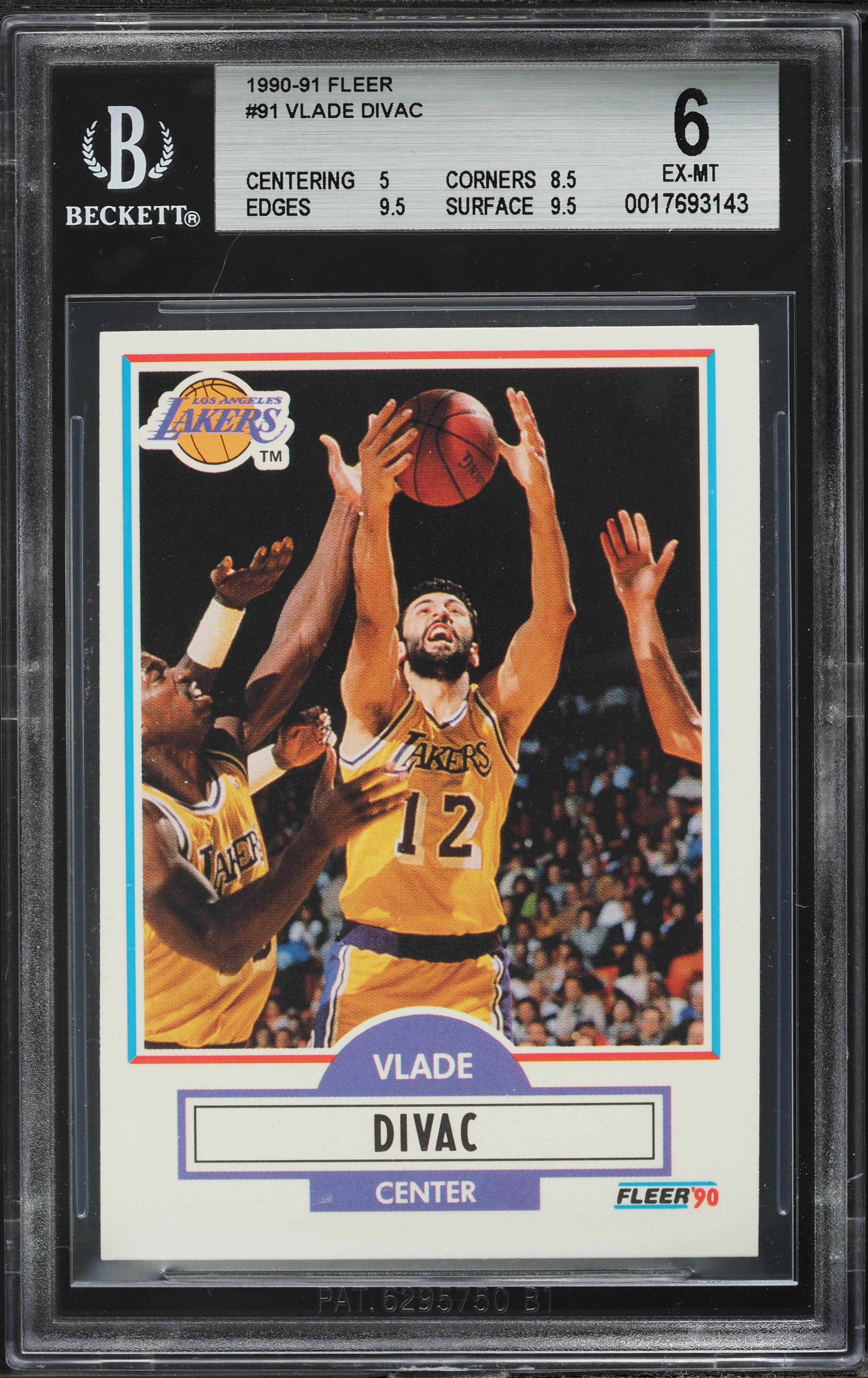 1990 Fleer Basketball Vlade Divac ROOKIE #91 BGS EXMT