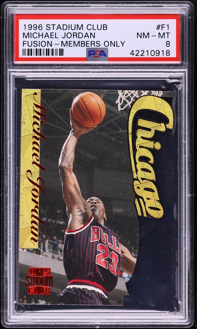 1996 Stadium Club Fusion Members Only Die-Cut Michael Jordan #F1 PSA 8 NM-MT