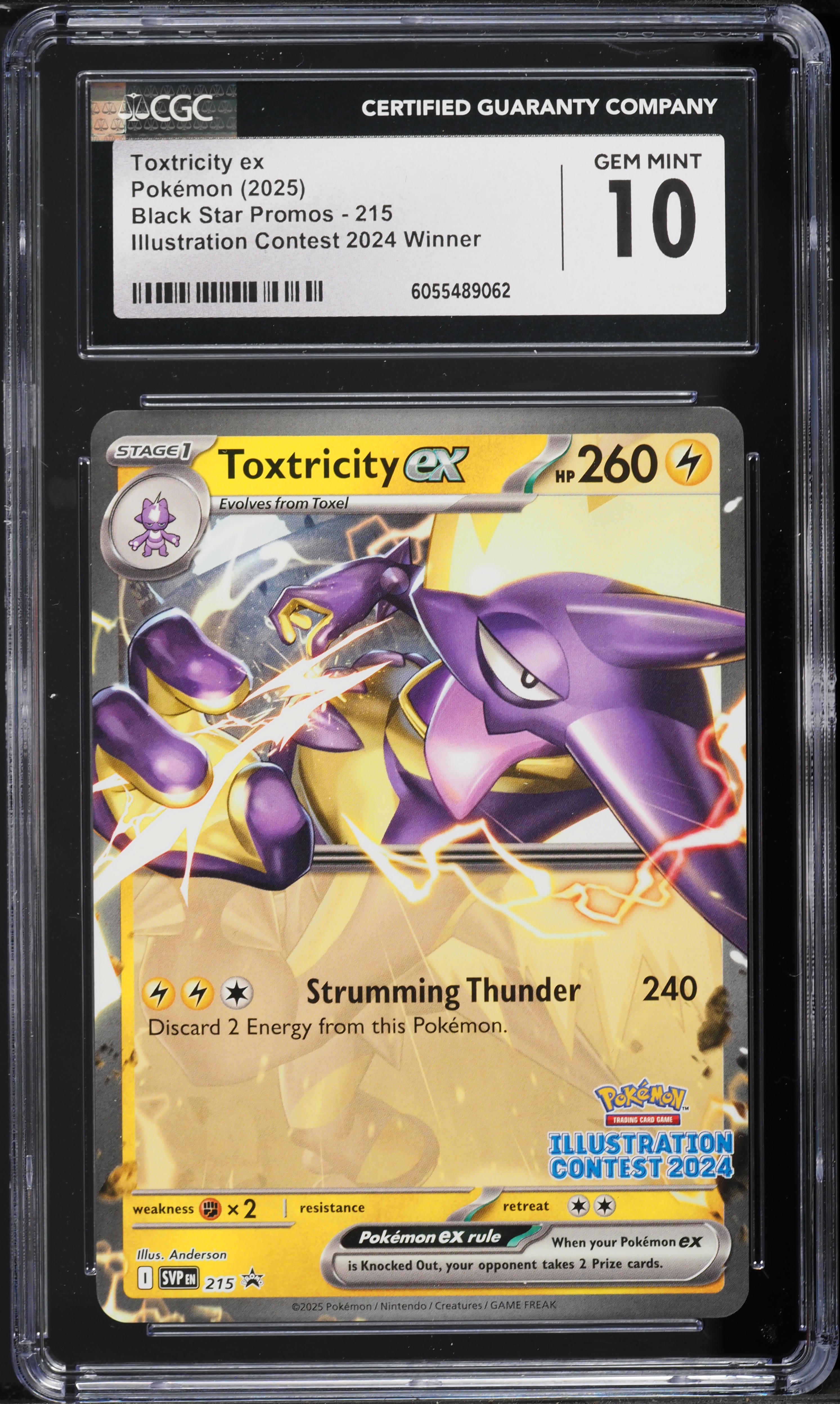 2025 Pokemon SV Black Star Promo Illustration Winner Toxtricity ex #215 CGC 10