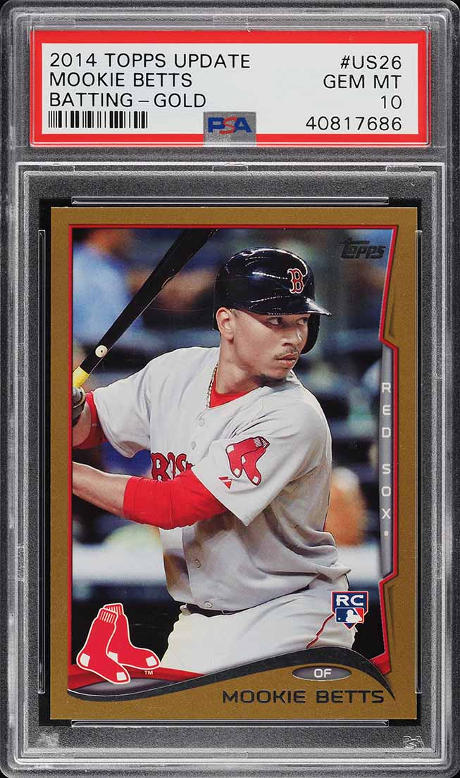 2014 Topps Update Gold Mookie Betts ROOKIE /2014 #US26 PSA 10 GEM MINT