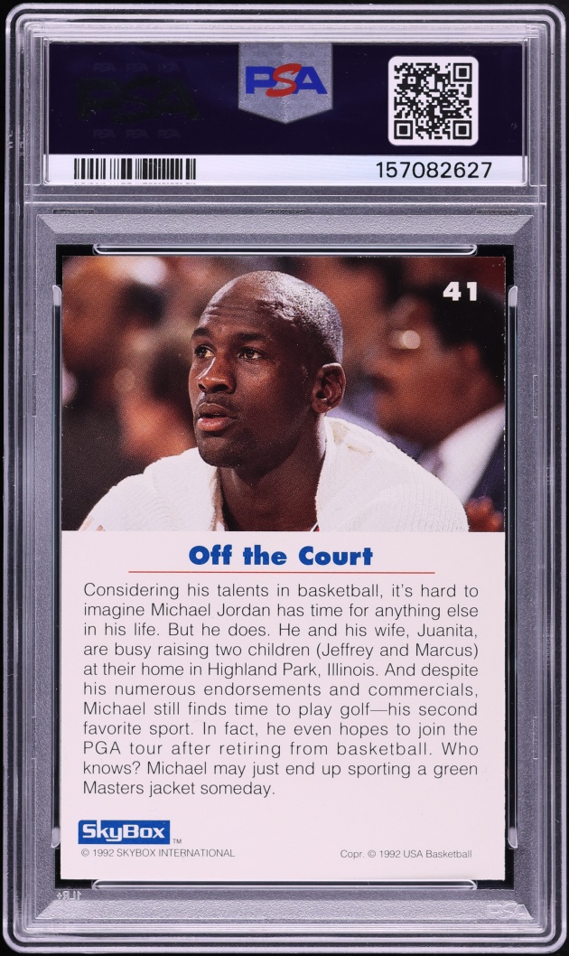 1992 Skybox USA Basketball Michael Jordan #41 PSA 8 NM-MT