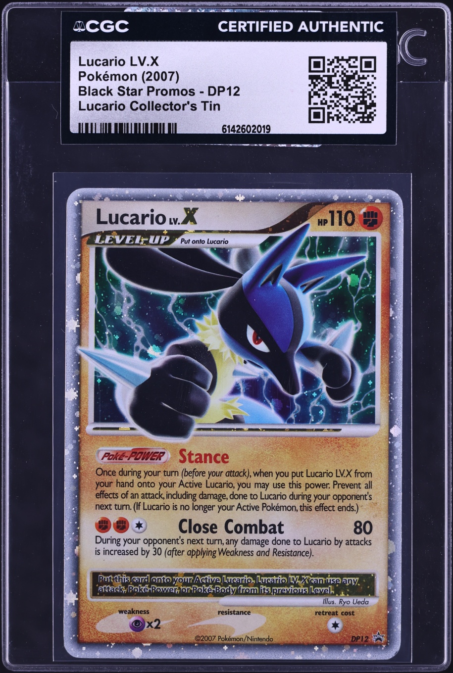 2007 Pokemon Diamond & Pearl Promo Collector's Tin Holo Lucario LV.X CGC AUTH