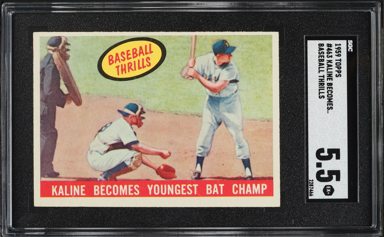 1959 Topps Al Kaline BASEBALL THRILLS #463 SGC 5.5 EX+