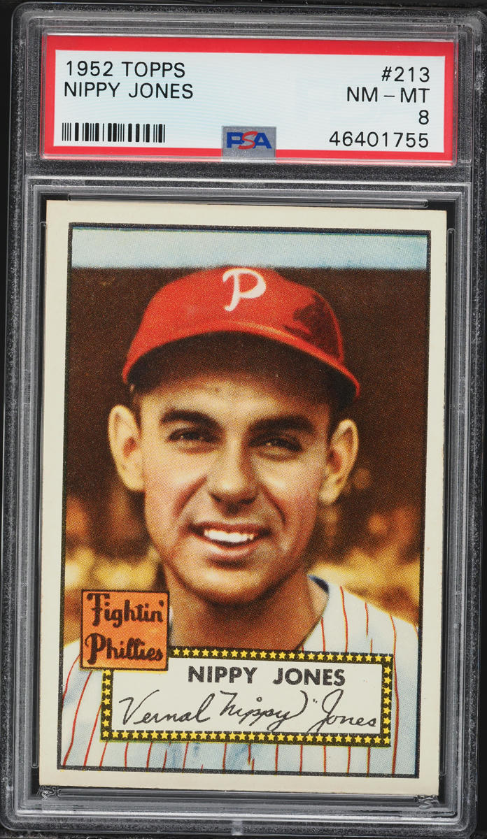 1952 Topps Nippy Jones #213 PSA 8 NM-MT