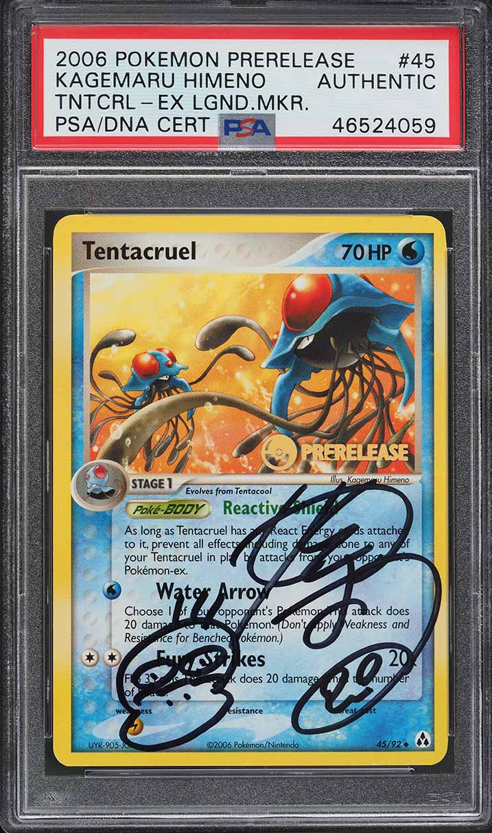 2006 Pokemon EX Legend Maker Tentacruel Kagemaru Himeno Sketch AUTO #45 PSA Auth