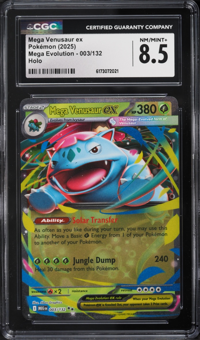 2025 Pokemon Mega Evolution Holo Mega Venusaur ex #3 CGC 8.5 NM-MT+