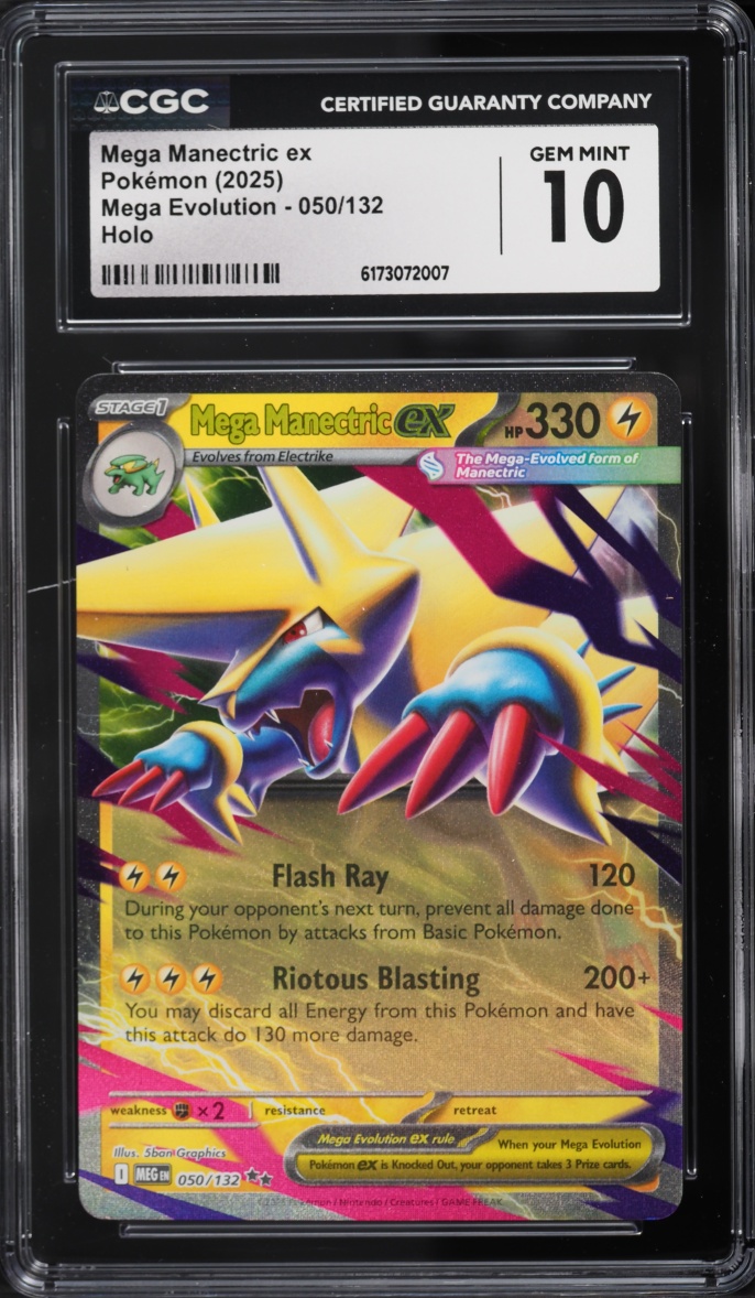 2025 Pokemon Mega Evolution Holo Mega Manectric Ex #50 CGC 10 GEM MINT