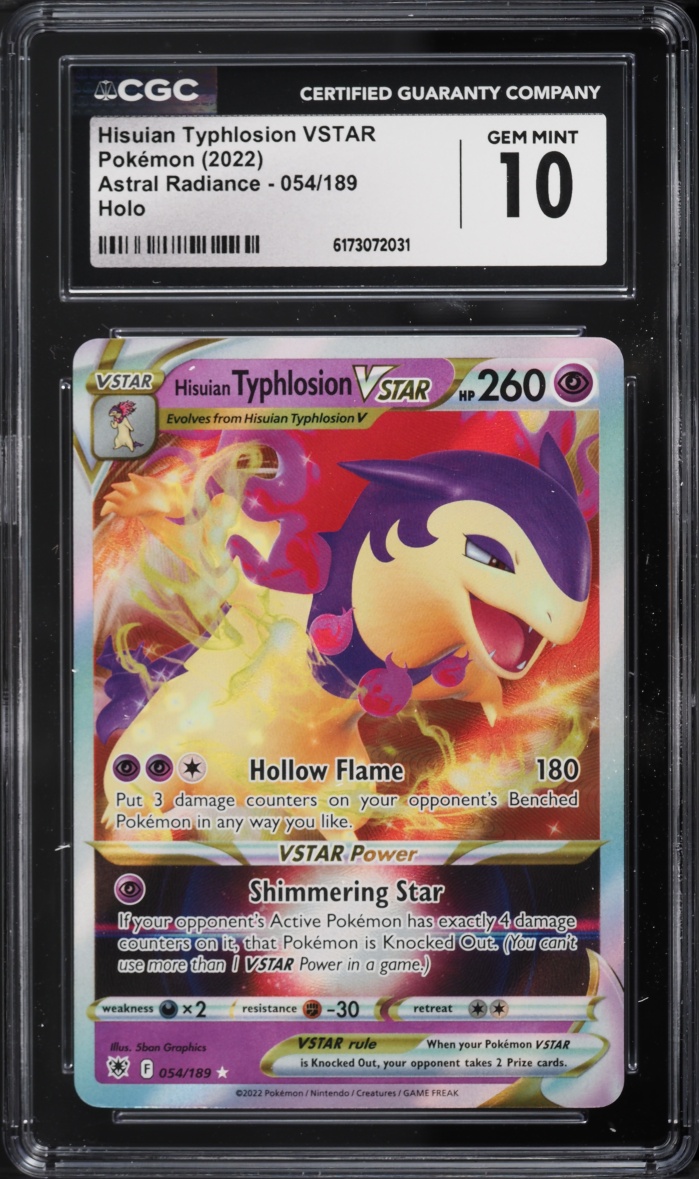 2022 Pokemon Sword & Shield Astral Radiance Holo Hisuian Typhlosion VSTAR #54 CGC 10 GEM MINT