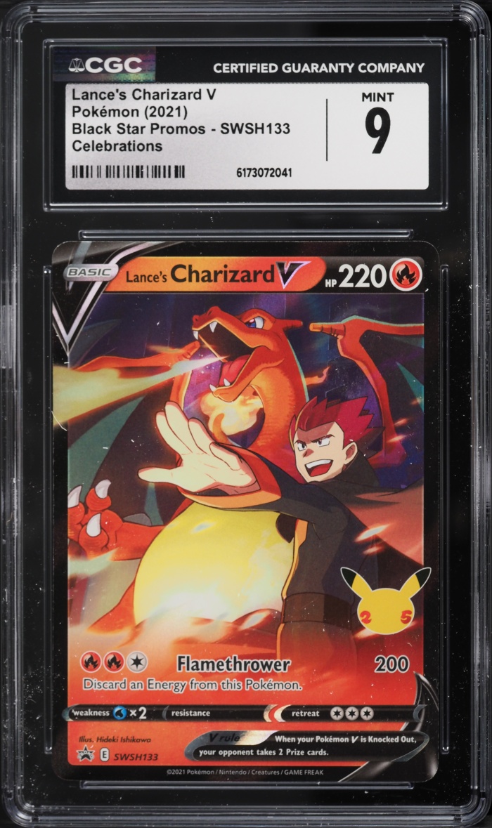 2021 Pokemon Sword & Shield Promo Celebrations Lance's Charizard V #SWSH133 CGC 9 MINT