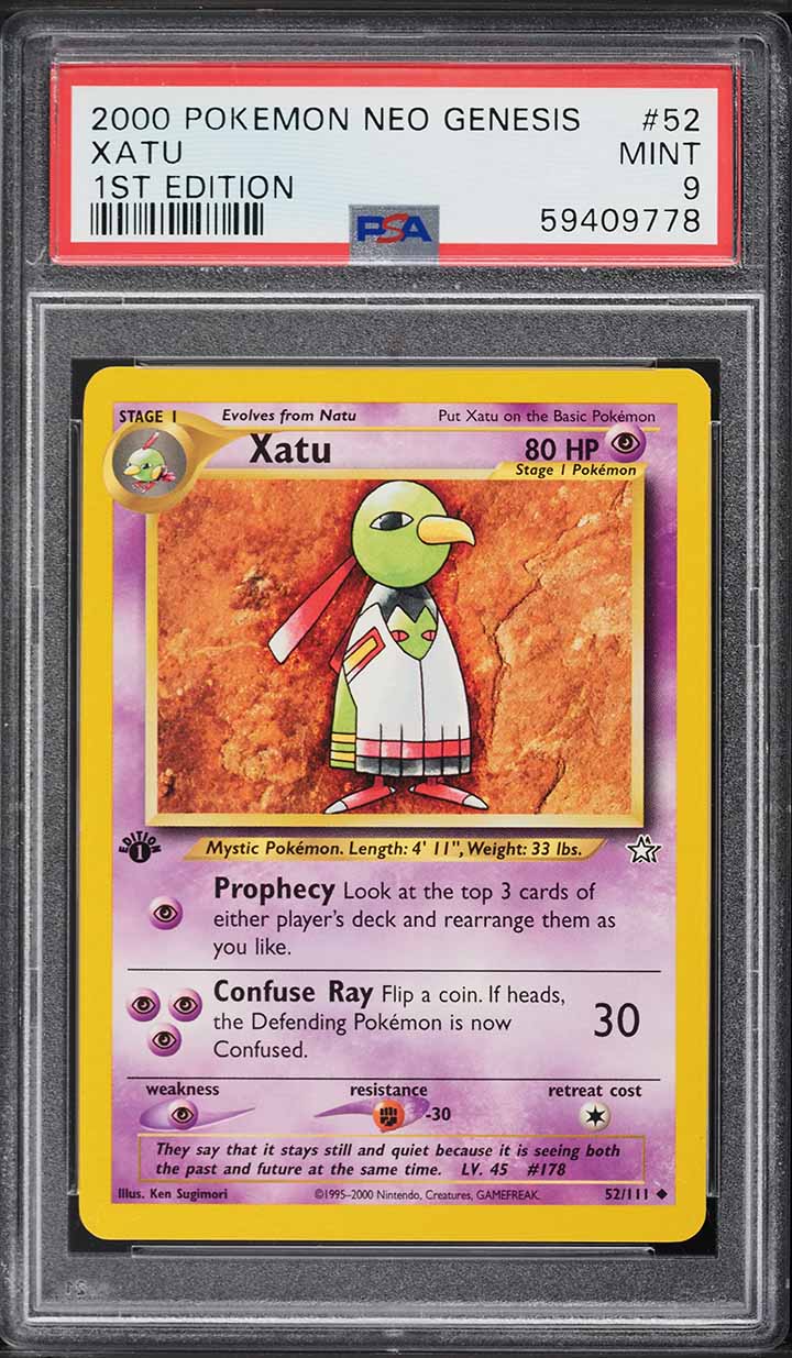 2000 Pokemon Neo Genesis 1st Edition Xatu #52 PSA 9 MINT
