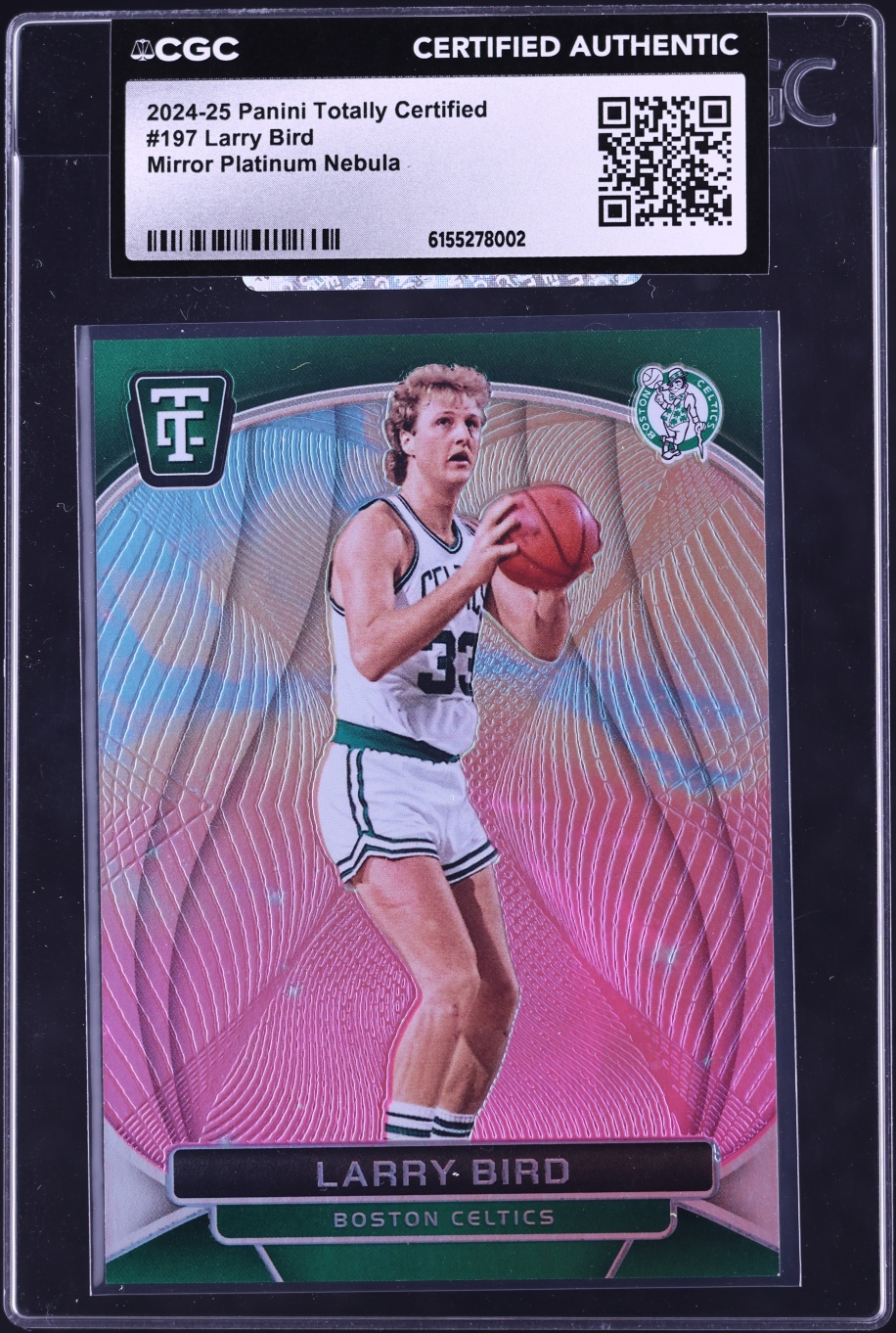 2024 Totally Certified Mirror Platinum Nebula Larry Bird 1/1 #197 CGC AUTH - Photo 1