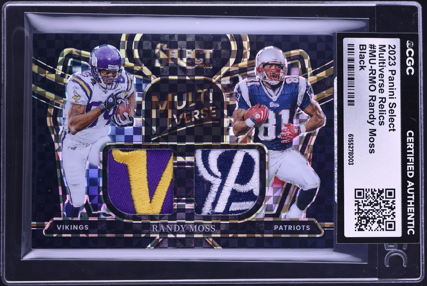 2023 Select Multiverse Black Randy Moss PATCH 1/1 #MU-RMO CGC AUTH - Photo 1