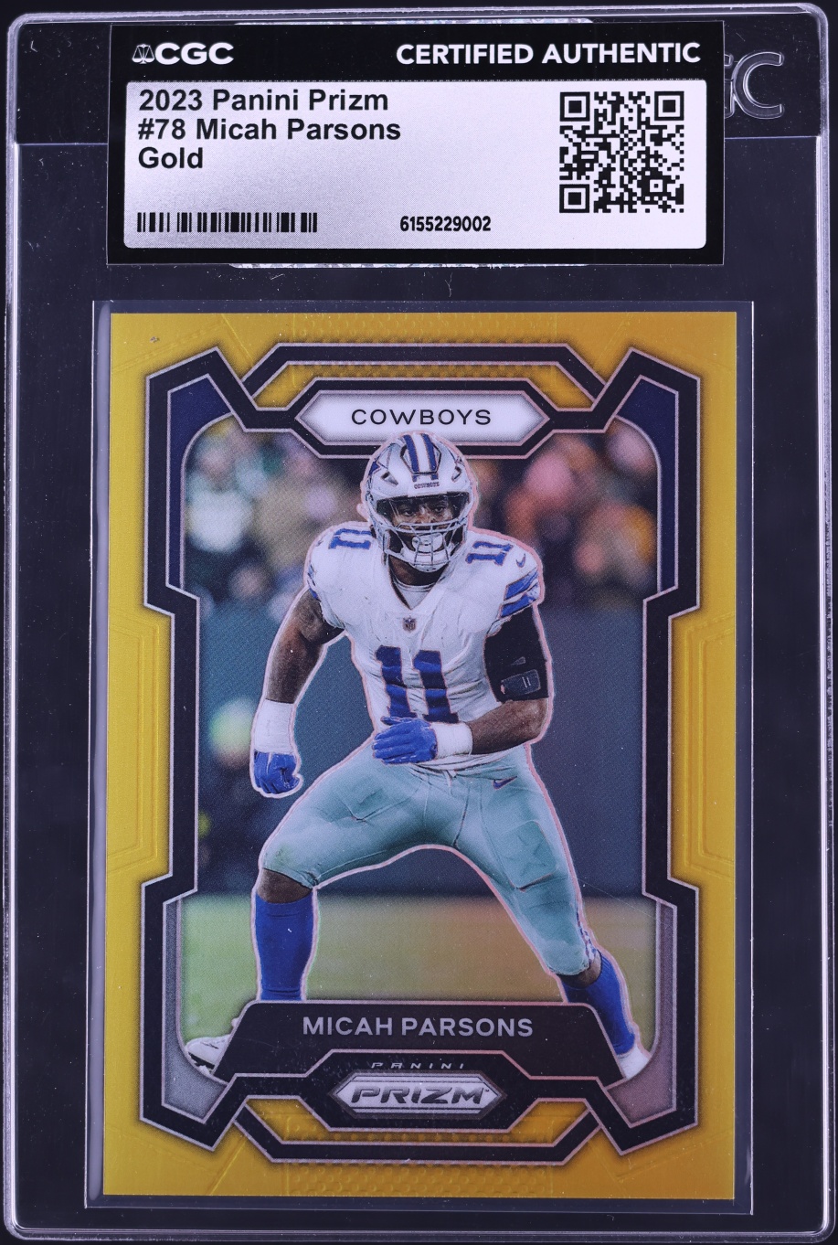 2023 Panini Prizm Gold Micah Parsons /10 #78 CGC AUTH - Photo 1