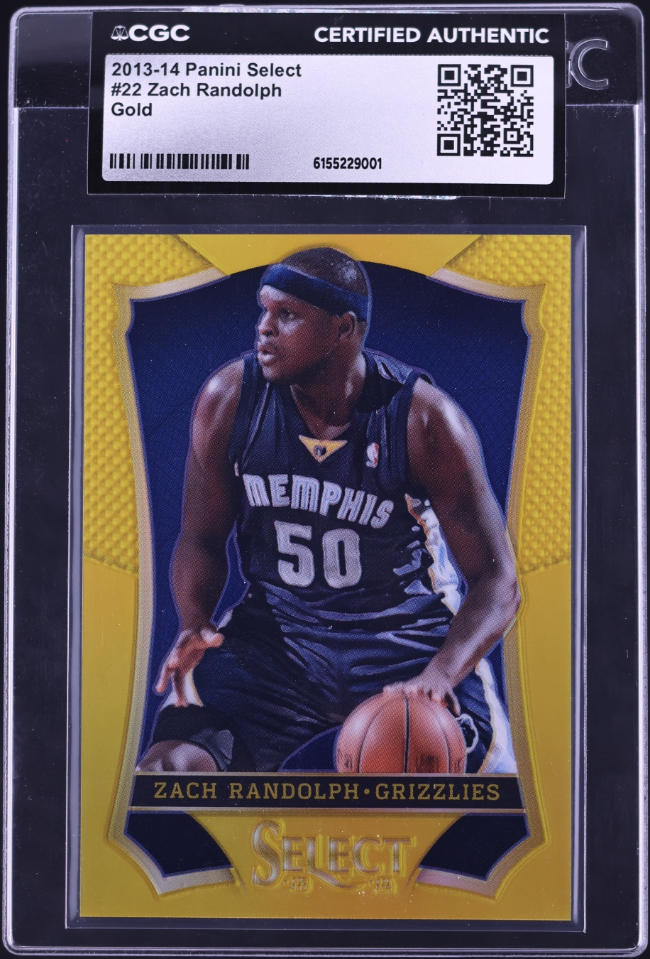 2013 Select Gold Zach Randolph /10 #22 CGC AUTH - Photo 1