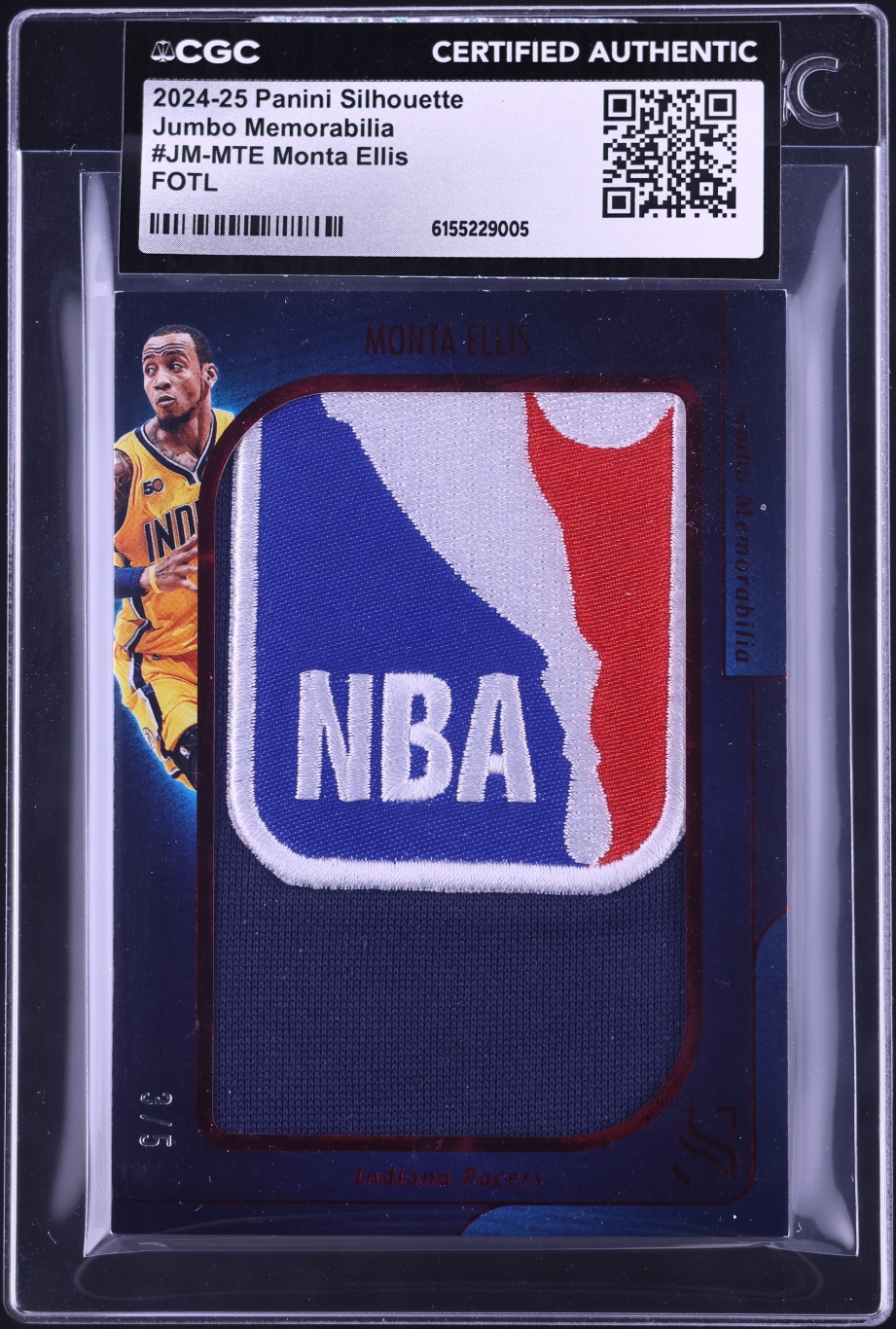2024 Panini Silhouette Jumbo FOTL Monta Ellis LOGOMAN PATCH /5 #JM-MTE CGC AUTH - Photo 1
