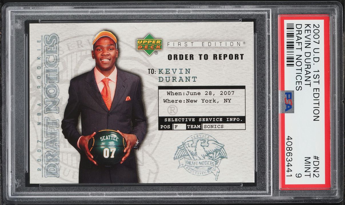 2007 Upper Deck First Edition Draft Notices Kevin Durant ROOKIE #DN2 PSA 9 MINT