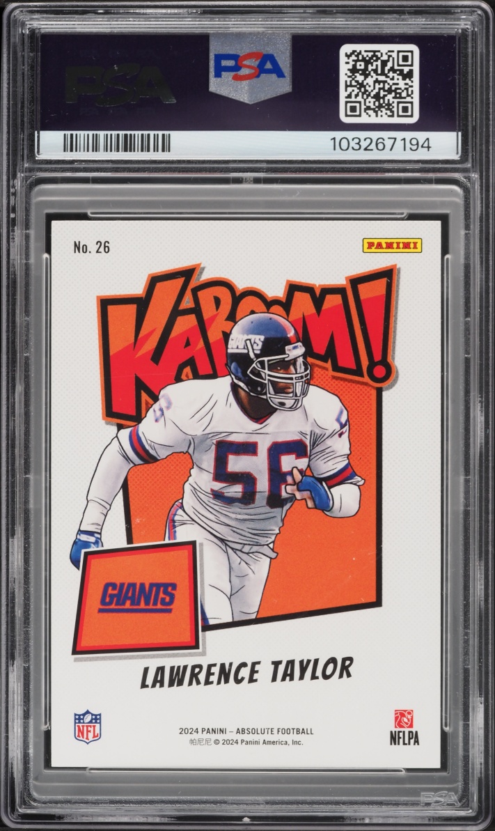 2024 Absolute Kaboom Vertical Gold Lawrence Taylor /10 #26 PSA 10 GEM MINT